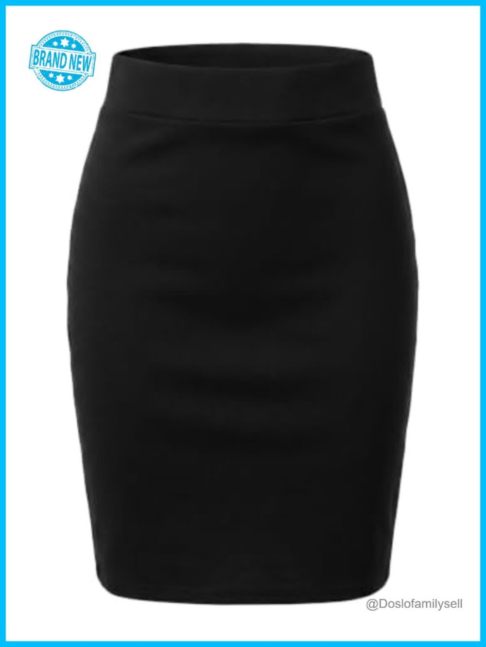 Nylon Ponte Pencil Skirt Pull-On Office Business Casual
